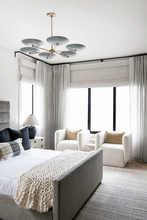 Master bedroom with a sitting area
